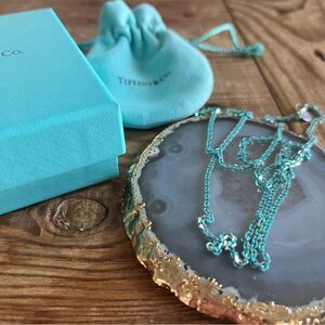 Authentic Tiffany & Co.® 2.5mm Pendant Chain Blue Enamel - Like New Condition